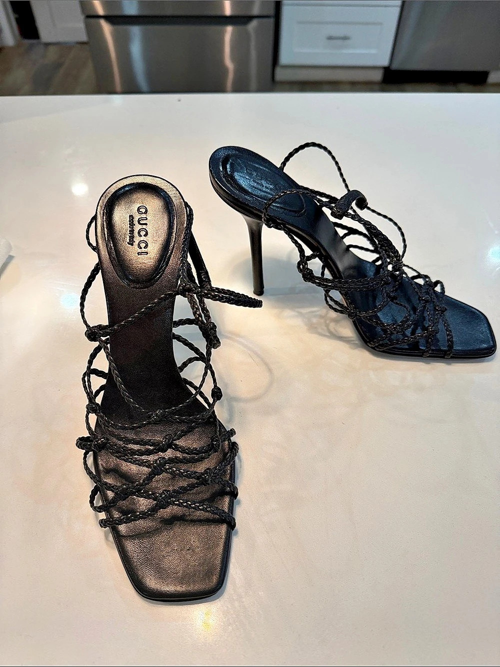 Gucci Black Lace-Up Stiletto Heels US 8B 👠